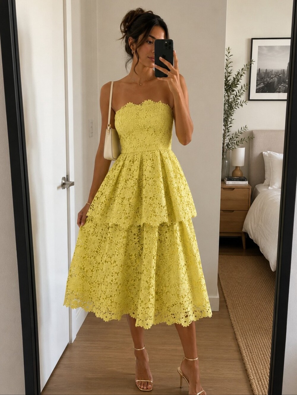 NWT! Anthropologie Maeve Tiered Lace Eyelet Midi Dress 6